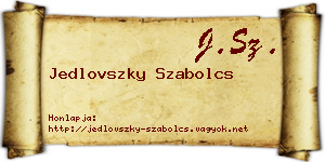 Jedlovszky Szabolcs névjegykártya